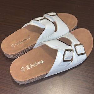 Women’s white double strap sandals